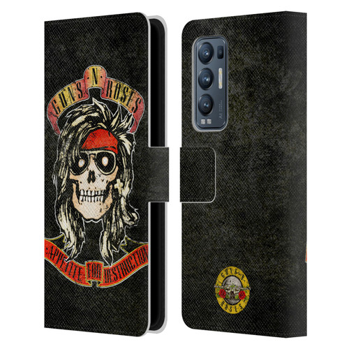 Guns N' Roses Vintage McKagan Leather Book Wallet Case Cover For OPPO Find X3 Neo / Reno5 Pro+ 5G