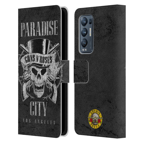 Guns N' Roses Vintage Paradise City Leather Book Wallet Case Cover For OPPO Find X3 Neo / Reno5 Pro+ 5G