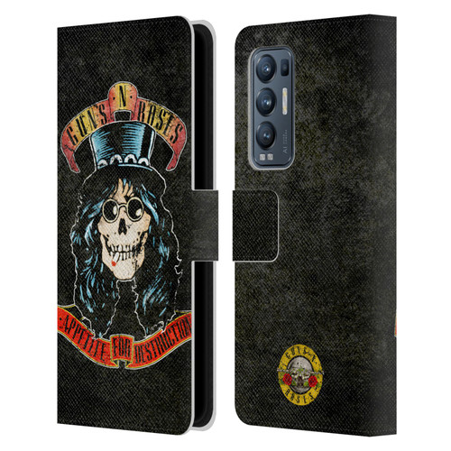 Guns N' Roses Vintage Slash Leather Book Wallet Case Cover For OPPO Find X3 Neo / Reno5 Pro+ 5G