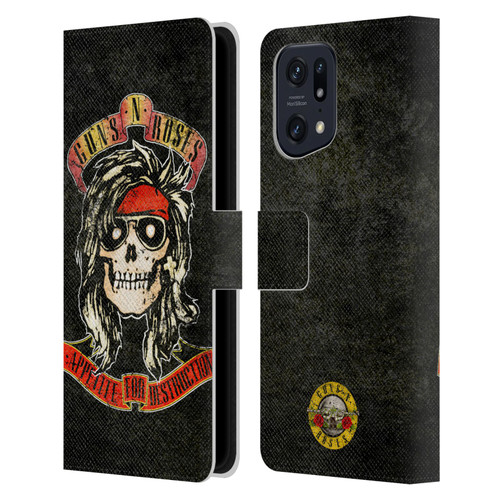 Guns N' Roses Vintage McKagan Leather Book Wallet Case Cover For OPPO Find X5