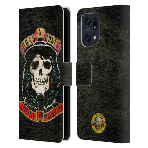 Guns N' Roses Vintage Stradlin Leather Book Wallet Case Cover For OPPO Find X5