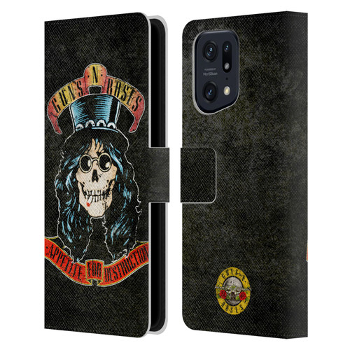 Guns N' Roses Vintage Slash Leather Book Wallet Case Cover For OPPO Find X5 Pro