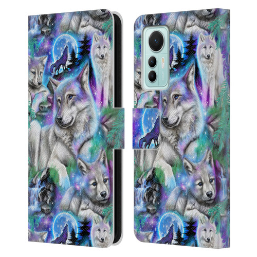Sheena Pike Animals Daydream Galaxy Wolves Leather Book Wallet Case Cover For Xiaomi 12 Lite
