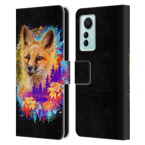 Sheena Pike Animals Red Fox Spirit & Autumn Leaves Leather Book Wallet Case Cover For Xiaomi 12 Lite