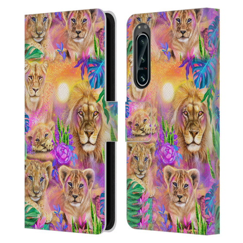 Sheena Pike Big Cats Daydream Lions And Cubs Leather Book Wallet Case Cover For Sony Xperia 5 IV
