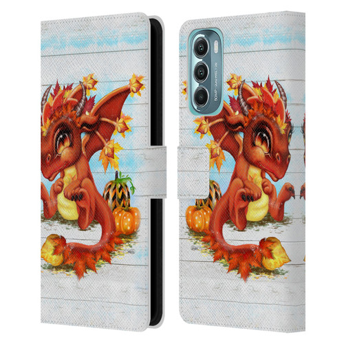 Sheena Pike Dragons Autumn Lil Dragonz Leather Book Wallet Case Cover For Motorola Moto G Stylus 5G (2022)