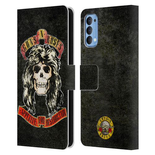 Guns N' Roses Vintage Adler Leather Book Wallet Case Cover For OPPO Reno 4 5G