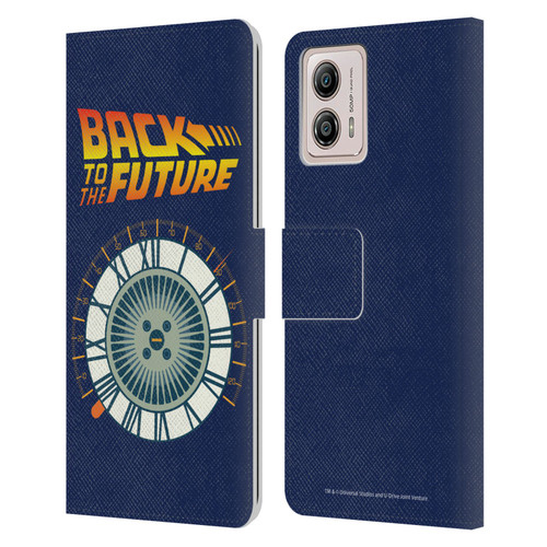 Back to the Future I Key Art Wheel Leather Book Wallet Case Cover For Motorola Moto G53 5G