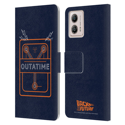 Back to the Future I Quotes Outatime Leather Book Wallet Case Cover For Motorola Moto G53 5G