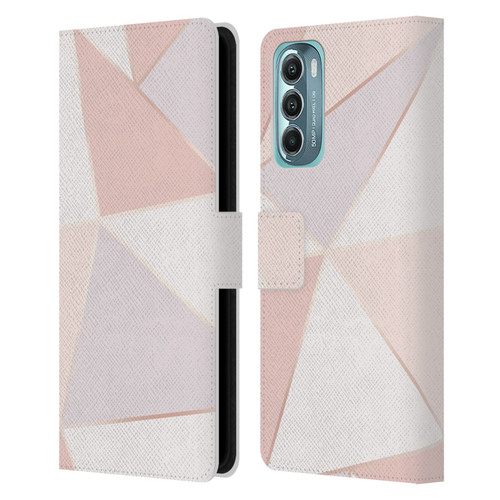 Alyn Spiller Rose Gold Geometry Leather Book Wallet Case Cover For Motorola Moto G Stylus 5G (2022)