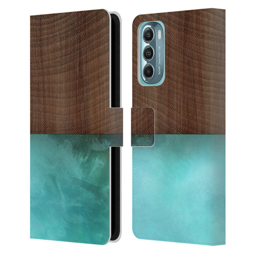 Alyn Spiller Wood & Resin Blocking Leather Book Wallet Case Cover For Motorola Moto G Stylus 5G (2022)