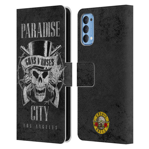 Guns N' Roses Vintage Paradise City Leather Book Wallet Case Cover For OPPO Reno 4 5G
