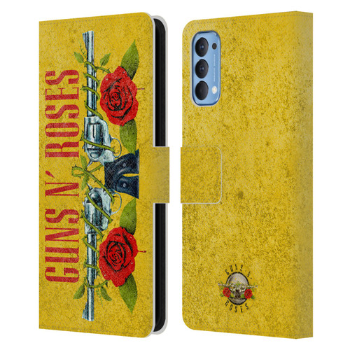 Guns N' Roses Vintage Pistols Leather Book Wallet Case Cover For OPPO Reno 4 5G