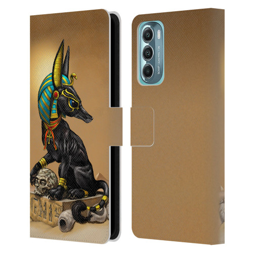 Stanley Morrison Art Egyptian Black Jackal Anubis Leather Book Wallet Case Cover For Motorola Moto G Stylus 5G (2022)