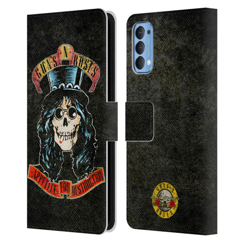 Guns N' Roses Vintage Slash Leather Book Wallet Case Cover For OPPO Reno 4 5G