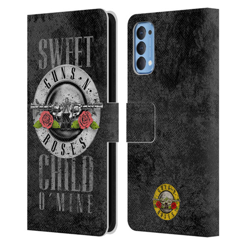 Guns N' Roses Vintage Sweet Child O' Mine Leather Book Wallet Case Cover For OPPO Reno 4 5G