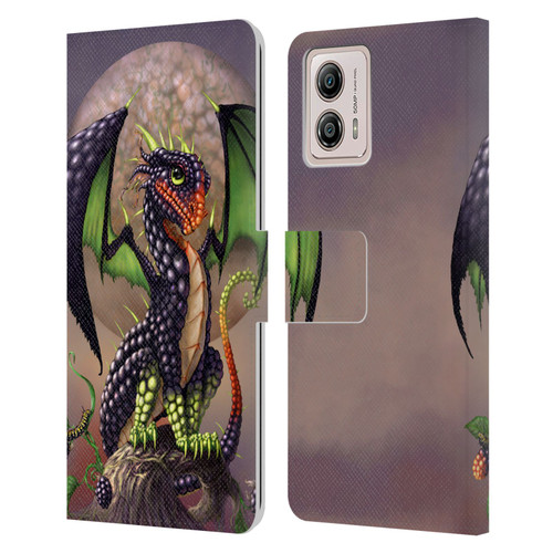 Stanley Morrison Dragons 3 Berry Garden Leather Book Wallet Case Cover For Motorola Moto G53 5G