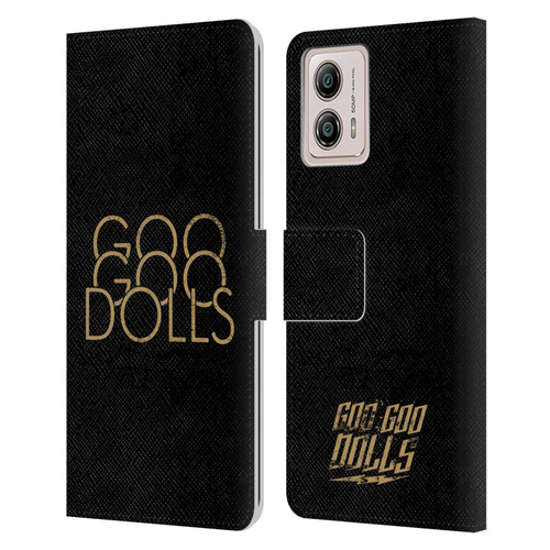 Goo Goo Dolls Graphics Stacked Gold Leather Book Wallet Case Cover For Motorola Moto G53 5G