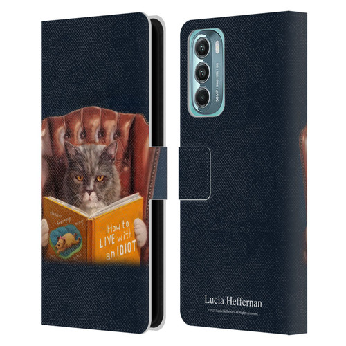 Lucia Heffernan Art Cat Self Help Leather Book Wallet Case Cover For Motorola Moto G Stylus 5G (2022)
