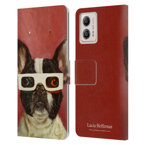 Lucia Heffernan Art 3D Dog Leather Book Wallet Case Cover For Motorola Moto G53 5G