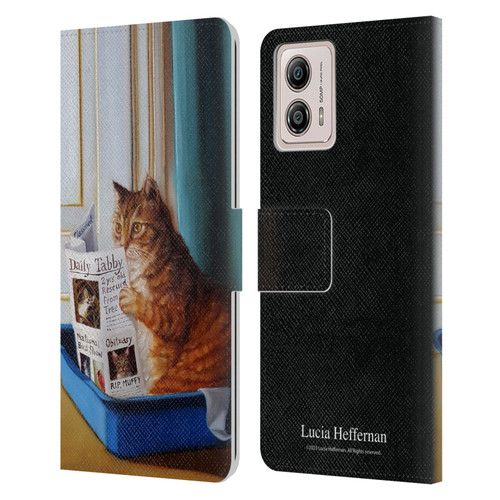 Lucia Heffernan Art Kitty Throne Leather Book Wallet Case Cover For Motorola Moto G53 5G