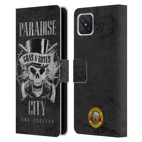Guns N' Roses Vintage Paradise City Leather Book Wallet Case Cover For OPPO Reno4 Z 5G