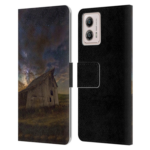 Royce Bair Nightscapes Bear Lake Old Barn Leather Book Wallet Case Cover For Motorola Moto G53 5G