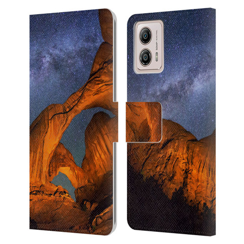 Royce Bair Nightscapes Triple Arch Leather Book Wallet Case Cover For Motorola Moto G53 5G