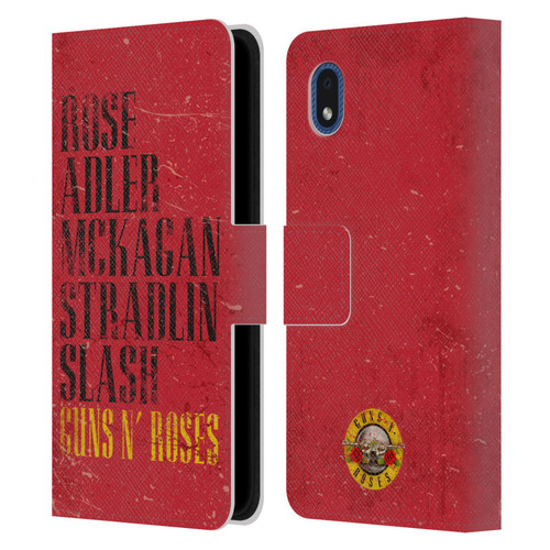 Guns N' Roses Vintage Names Leather Book Wallet Case Cover For Samsung Galaxy A01 Core (2020)