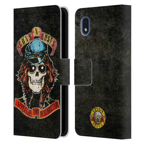 Guns N' Roses Vintage Rose Leather Book Wallet Case Cover For Samsung Galaxy A01 Core (2020)