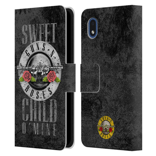 Guns N' Roses Vintage Sweet Child O' Mine Leather Book Wallet Case Cover For Samsung Galaxy A01 Core (2020)