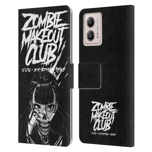 Zombie Makeout Club Art Face Off Leather Book Wallet Case Cover For Motorola Moto G53 5G