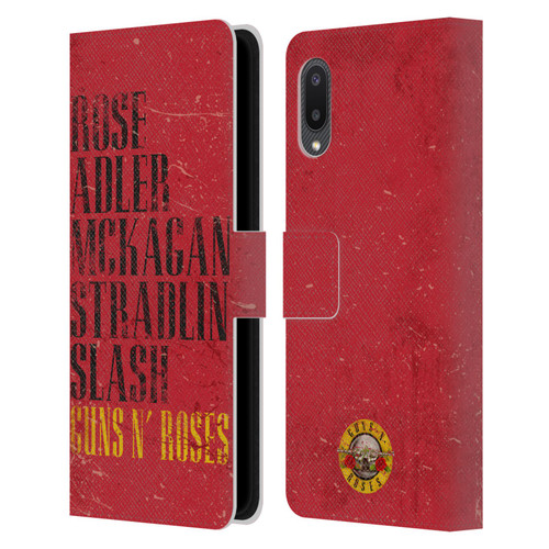 Guns N' Roses Vintage Names Leather Book Wallet Case Cover For Samsung Galaxy A02/M02 (2021)