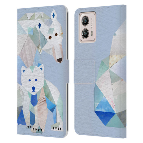 Artpoptart Animals Polar Bears Leather Book Wallet Case Cover For Motorola Moto G53 5G