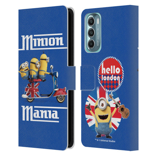 Minions Minion British Invasion Union Jack Scooter Leather Book Wallet Case Cover For Motorola Moto G Stylus 5G (2022)