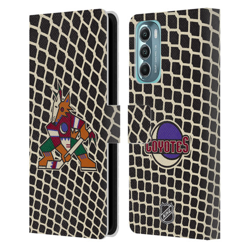 NHL Arizona Coyotes Net Pattern Leather Book Wallet Case Cover For Motorola Moto G Stylus 5G (2022)