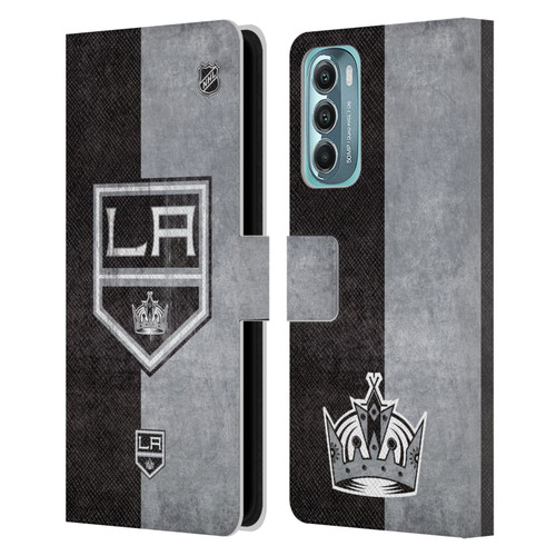 NHL Los Angeles Kings Half Distressed Leather Book Wallet Case Cover For Motorola Moto G Stylus 5G (2022)