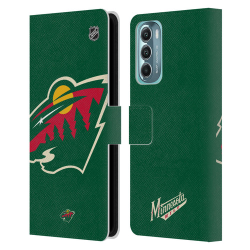 NHL Minnesota Wild Oversized Leather Book Wallet Case Cover For Motorola Moto G Stylus 5G (2022)