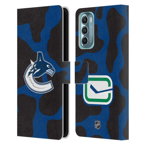NHL Vancouver Canucks Cow Pattern Leather Book Wallet Case Cover For Motorola Moto G Stylus 5G (2022)