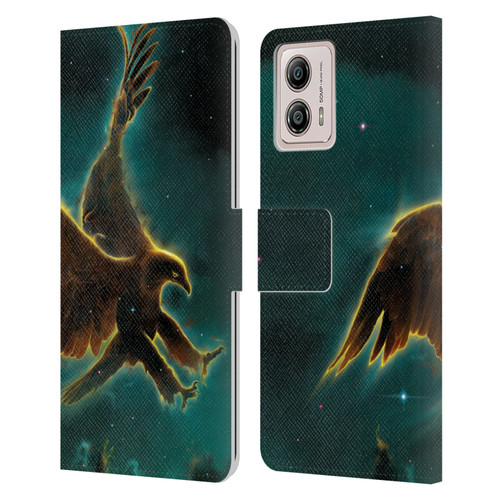 Vincent Hie Animals Eagle Galaxy Leather Book Wallet Case Cover For Motorola Moto G53 5G