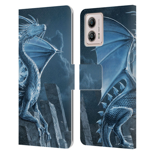 Vincent Hie Dragons 2 Silver Leather Book Wallet Case Cover For Motorola Moto G53 5G