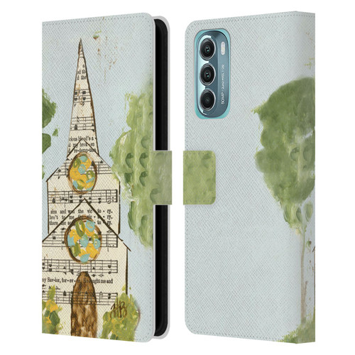 Haley Bush Church Painting Hymnal Page Leather Book Wallet Case Cover For Motorola Moto G Stylus 5G (2022)