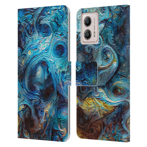 Cosmo18 Jupiter Fantasy Blue Leather Book Wallet Case Cover For Motorola Moto G53 5G
