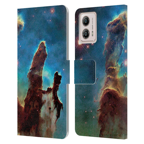 Cosmo18 Space 2 Nebula's Pillars Leather Book Wallet Case Cover For Motorola Moto G53 5G