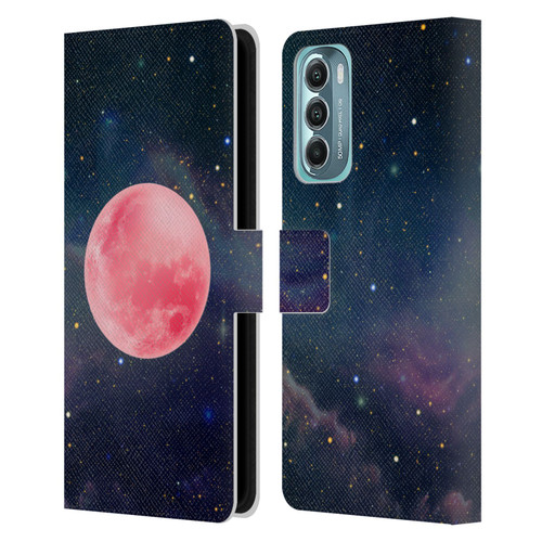 Cosmo18 Space Pink Moon Leather Book Wallet Case Cover For Motorola Moto G Stylus 5G (2022)