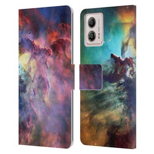 Cosmo18 Space Lagoon Nebula Leather Book Wallet Case Cover For Motorola Moto G53 5G