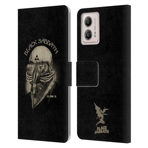 Black Sabbath Key Art US Tour 78 Leather Book Wallet Case Cover For Motorola Moto G53 5G