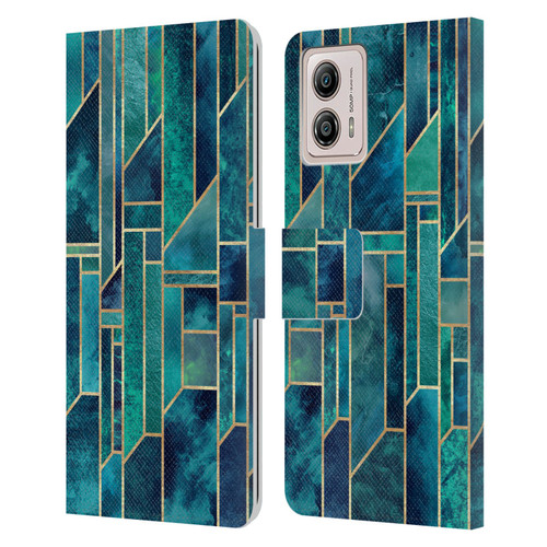 Elisabeth Fredriksson Geometric Design And Pattern Blue Skies Leather Book Wallet Case Cover For Motorola Moto G53 5G