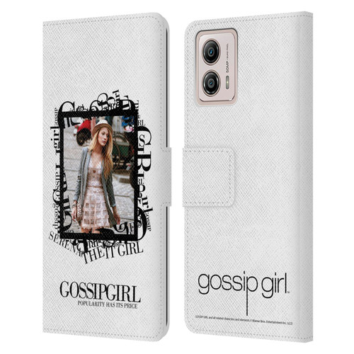 Gossip Girl Graphics Serena Leather Book Wallet Case Cover For Motorola Moto G53 5G