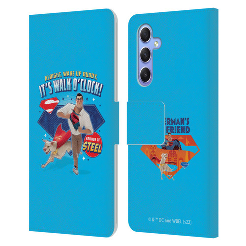 DC League Of Super Pets Graphics It's Walk O' Clock Leather Book Wallet Case Cover For Samsung Galaxy A34 5G